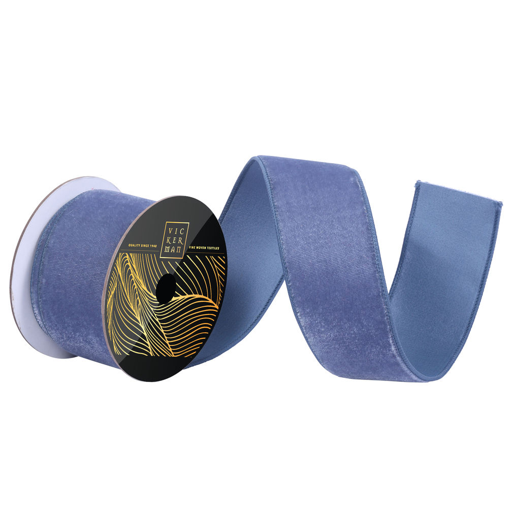 Denim Blue - Vickerman Velvet Wired Ribbon