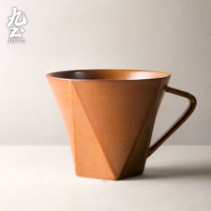 Thumbnail: JOTO - Handmade Faceted Coffee Mug, 295ml, Retro, Creative, Kiln Color, Office