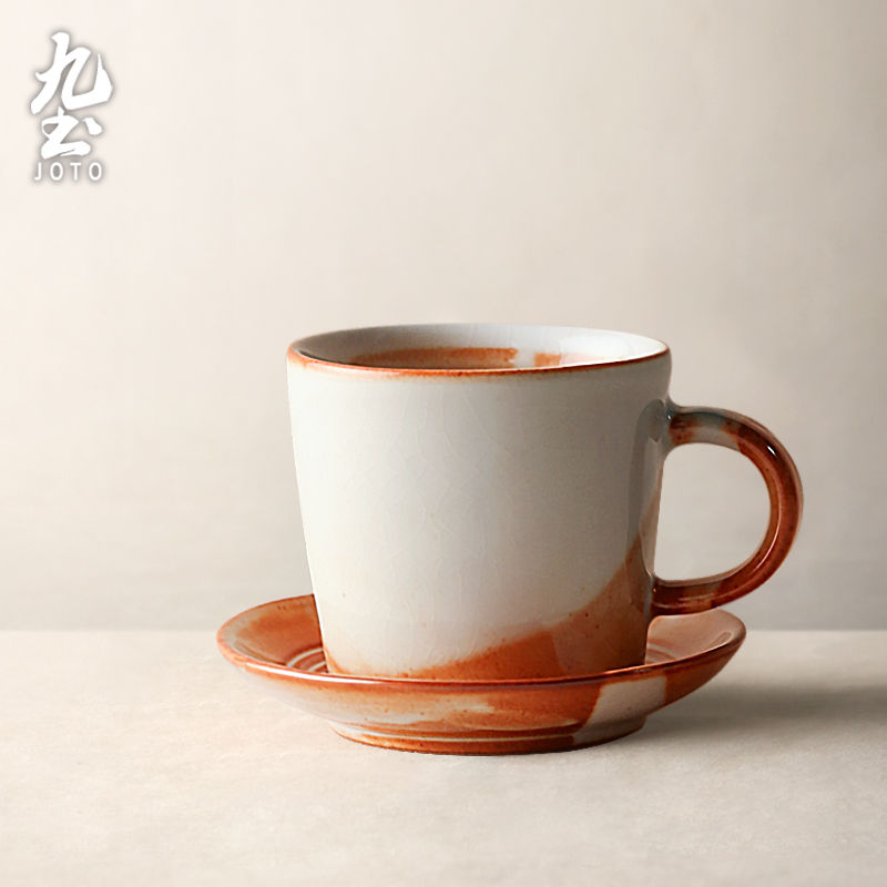 縮圖：JOTO - Ceramic Coffee Mug and Saucer, Great for Soup, Cocoa, Office, Home