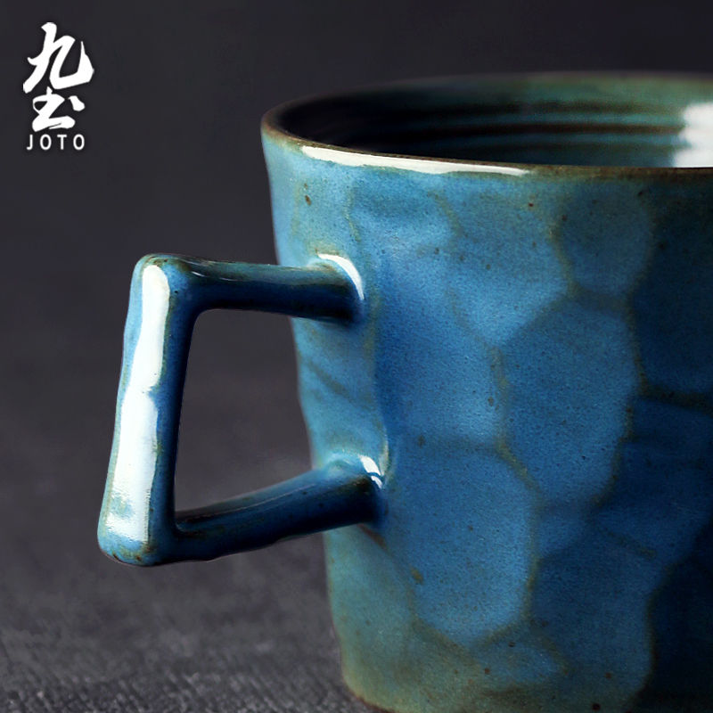 縮圖：JOTO - Rough Ceramic Coffee Mug, 280ml, Hand-cut, Kiln Color, Office, Home