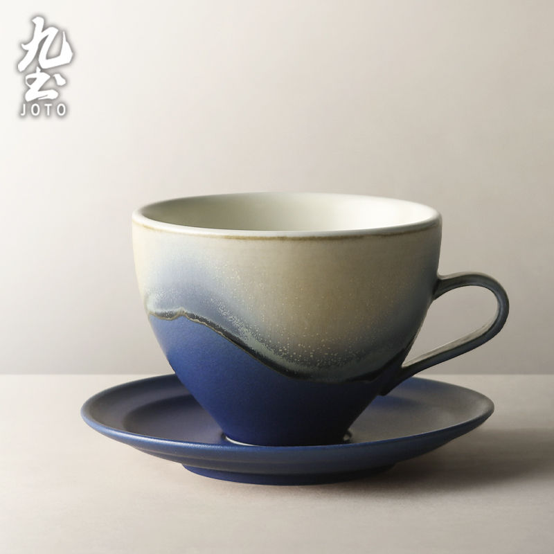 サムネイル： JOTO - 400ml Ceramic Mug with Handle and Saucer, Personalized, Home