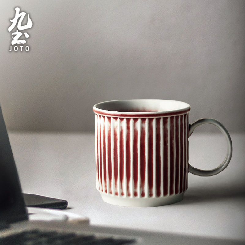 縮圖：JOTO - Ceramic Coffee Mug, 300ml, Handmade, Retro, Creative, Kiln-formed, Office