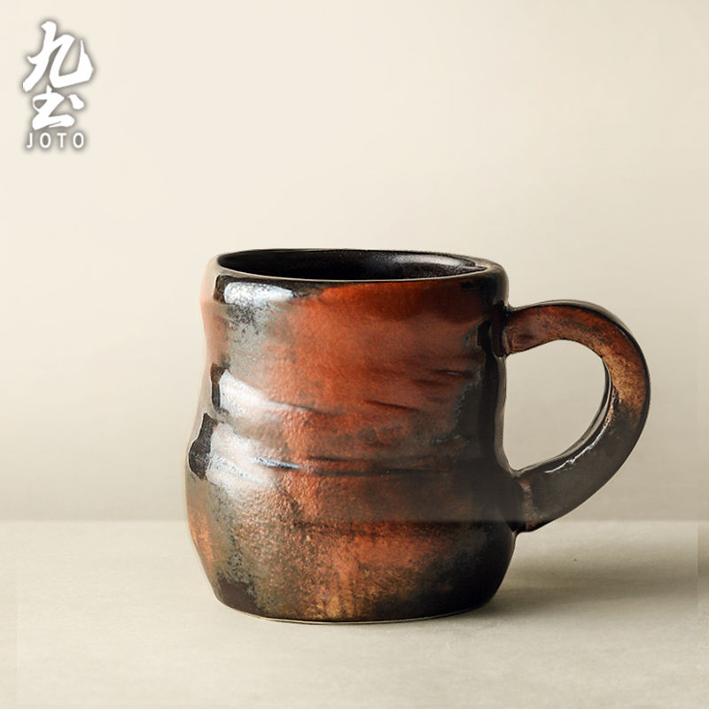 섬네일: JOTO - Ceramic Coffee Mug, 280ml, Retro, Handmade, Kiln Color, Office, Home
