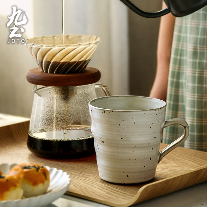 サムネイル： JOTO - Rough Ceramic Coffee Mug, 460ml, Handmade, Creative, Office, Household