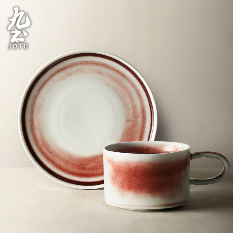 サムネイル： JOTO - Handmade Coffee Cup and Saucer, 450ml, Creative, Kiln Color, Office