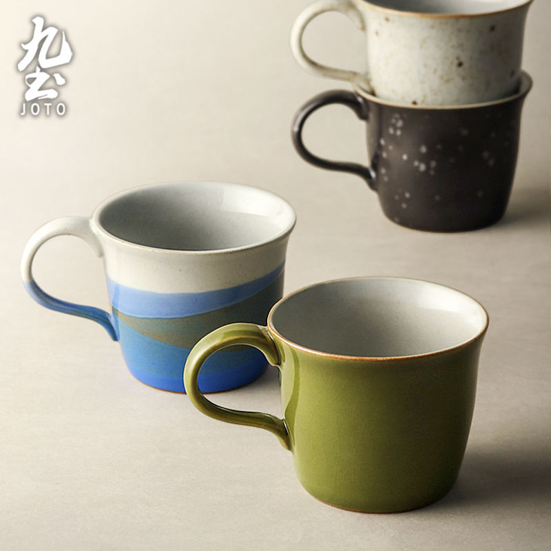 JOTO - 粗糙陶瓷咖啡杯，280 毫升，手工制作，窑色，办公室，家用马克杯