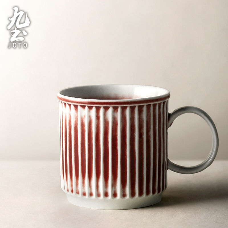 JOTO - Ceramic Coffee Mug, 300ml, Handmade, Retro, Creative, Kiln-formed, Office