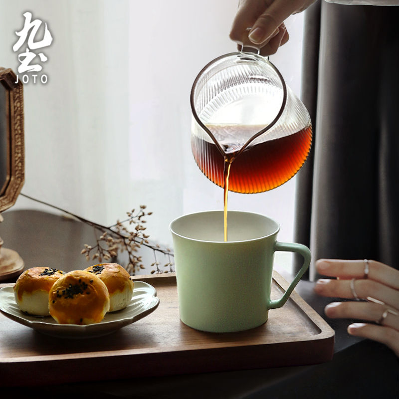 サムネイル： JOTO - Ceramic Coffee Mug, 350ml, Handmade, Simple, Macaron Color, Office