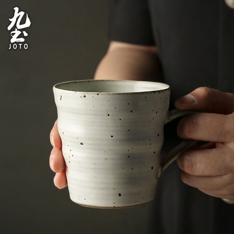 サムネイル： JOTO - Rough Ceramic Coffee Mug, 460ml, Handmade, Creative, Office, Household