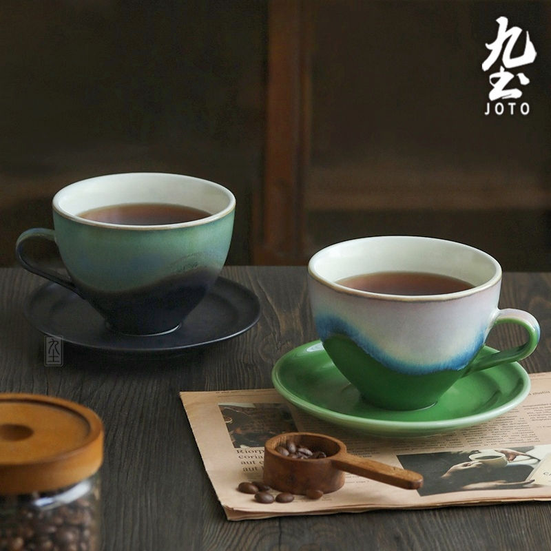 サムネイル： JOTO - 400ml Ceramic Mug with Handle and Saucer, Personalized, Home