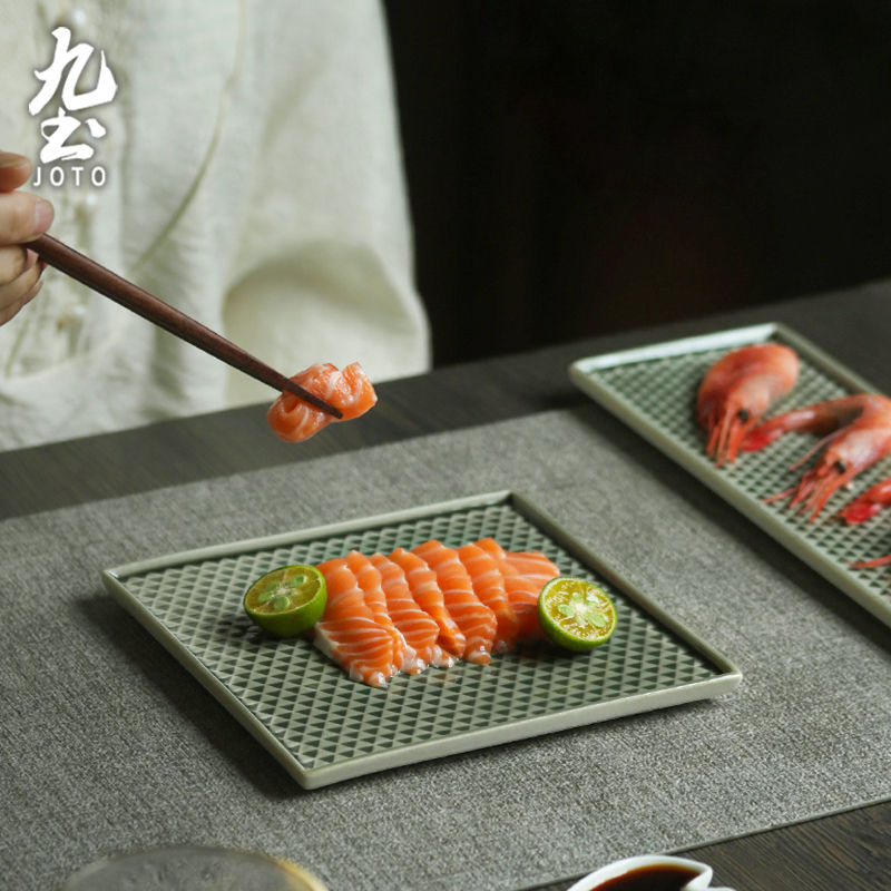 섬네일: JOTO - Ceramic Creative Japanese Sushi Plate, Square Plate, Food Plate