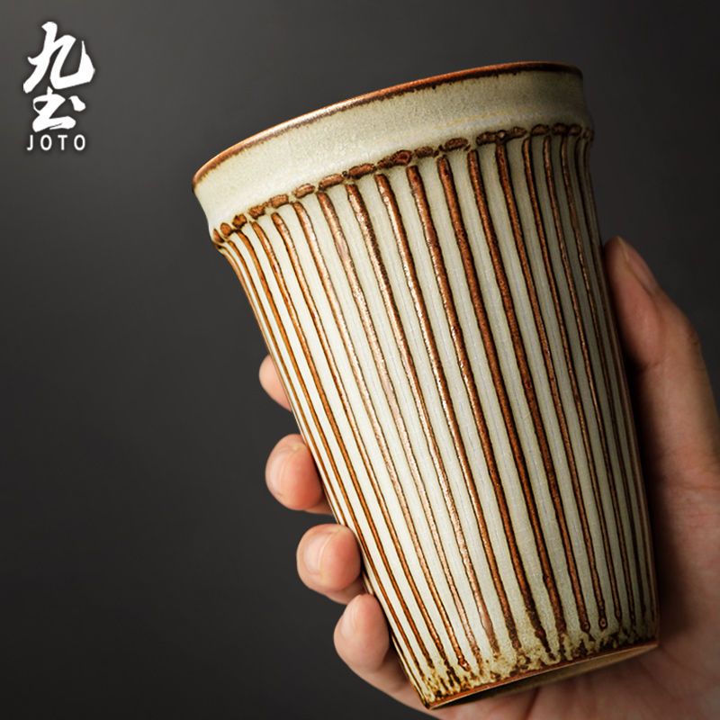 Thumbnail: JOTO - Handmade Rough Ceramic Coffee Mug, 400ml, Retro, Creative, Office, Home