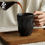 Thumbnail: JOTO 460ml Ceramic Mug with Lid and Handle, Retro, Large Capacity, Office, Home