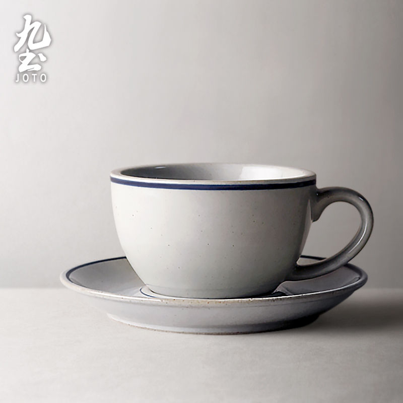Thumbnail: JOTO - Hand-painted Coffee Cup with Saucer, 295ml, Creative, Household