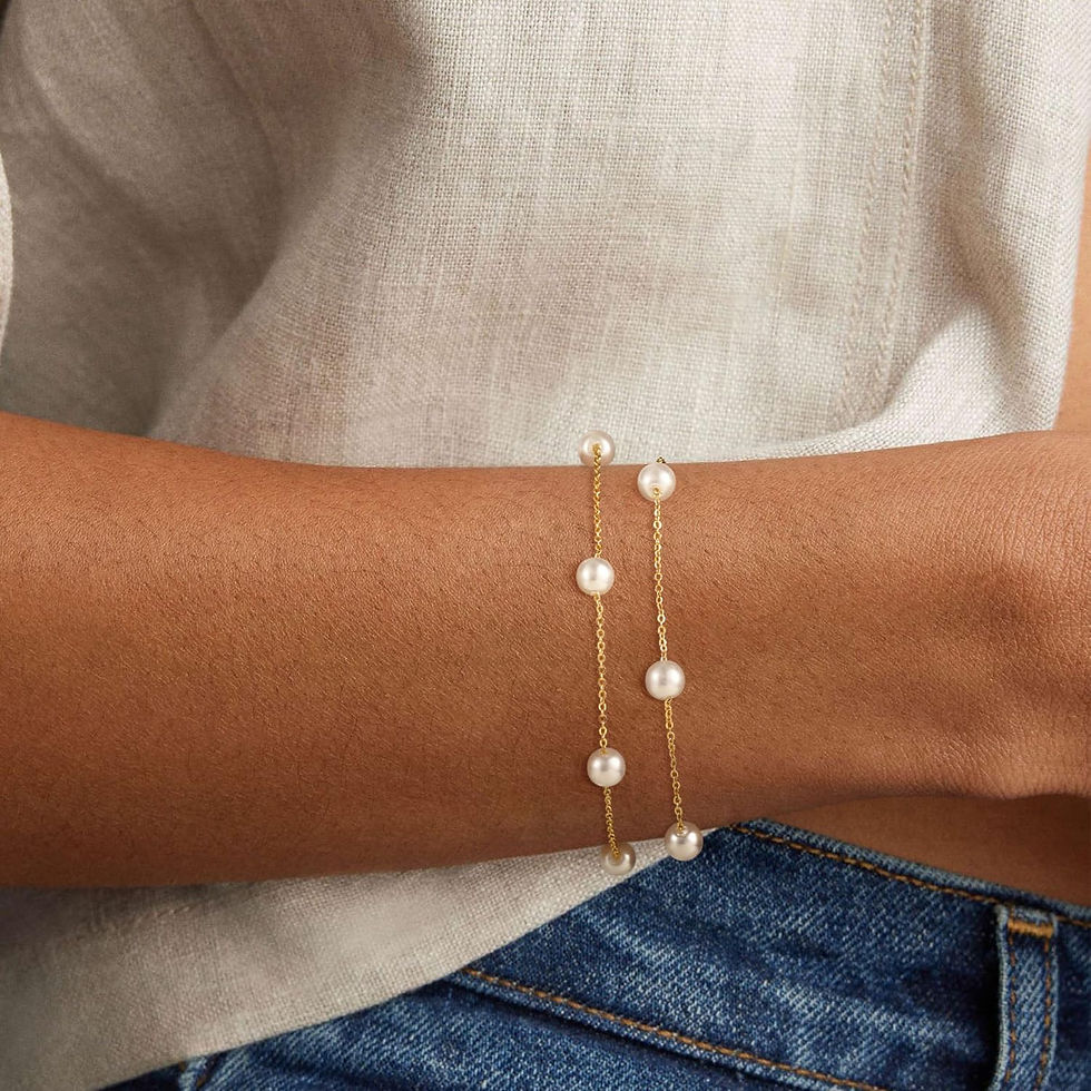Miniatura: Gold Pearl Bracelets for Women, Waterproof 14K Gold Plated STAINLESS STEEL Daint