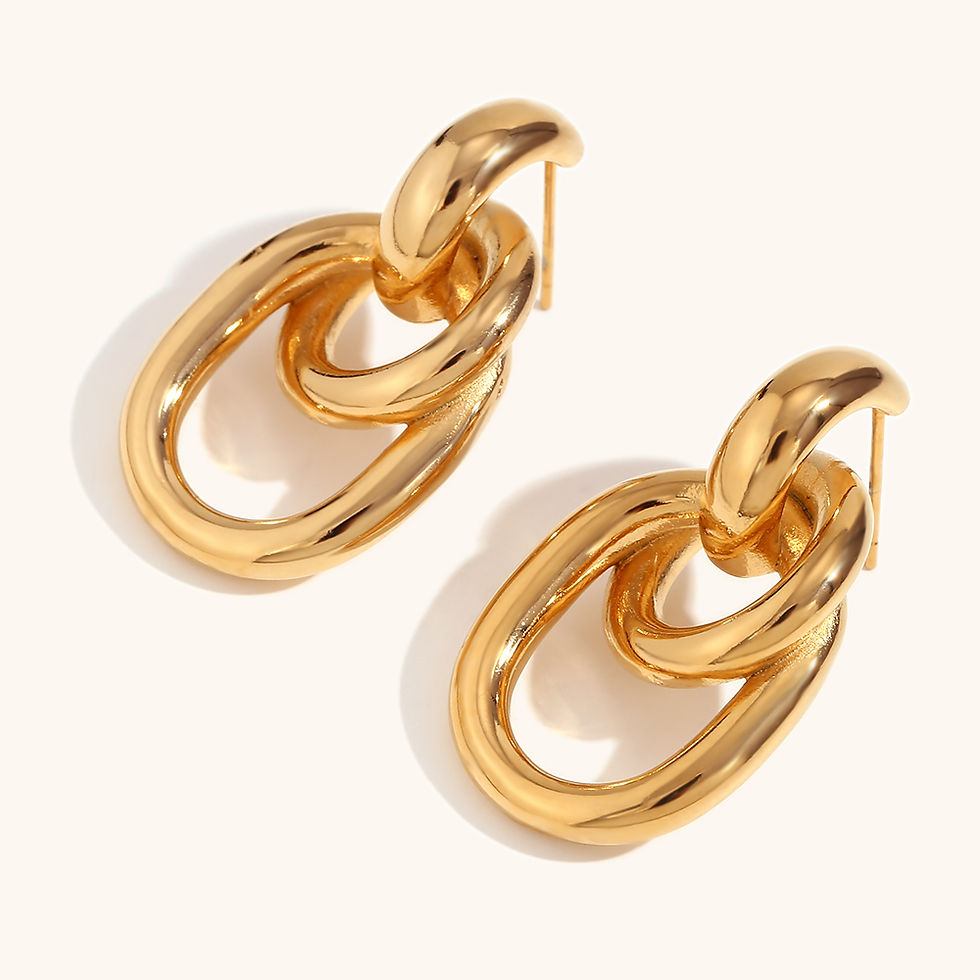 Miniatura: New In Minimalist Smooth Surface O Shape Earrings Luxury Quality Hypoallergenic 
