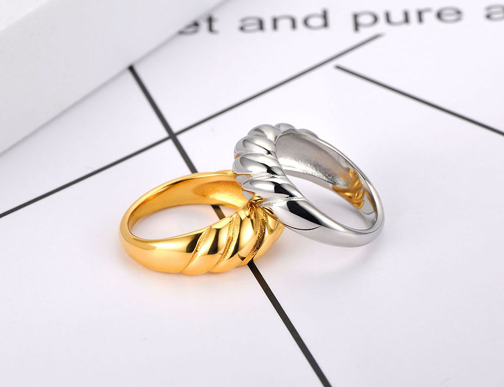 Miniatura: Lokaer Trendy Titanium Stainless Steel Twisted Shape Party Ring Original Design 