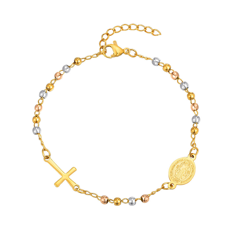 Miniatura: Vnox Rosary Virgin Mary Bracelet For Women,Prayer Beads Jewelry Stainless Steel 
