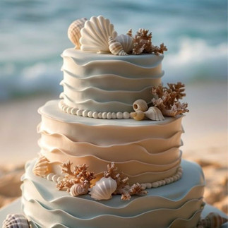 tarta nupcial decorada con motivos nauticos para una maravillosa boda en la playa