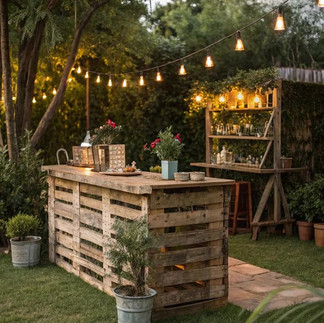 puesto en madera para una boda decorada con elementos de la naturaleza