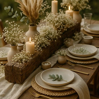 centro de mesa para las mesas de tu boda decorada con flores y madera