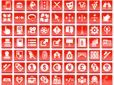 Free Red Button Icons Crack