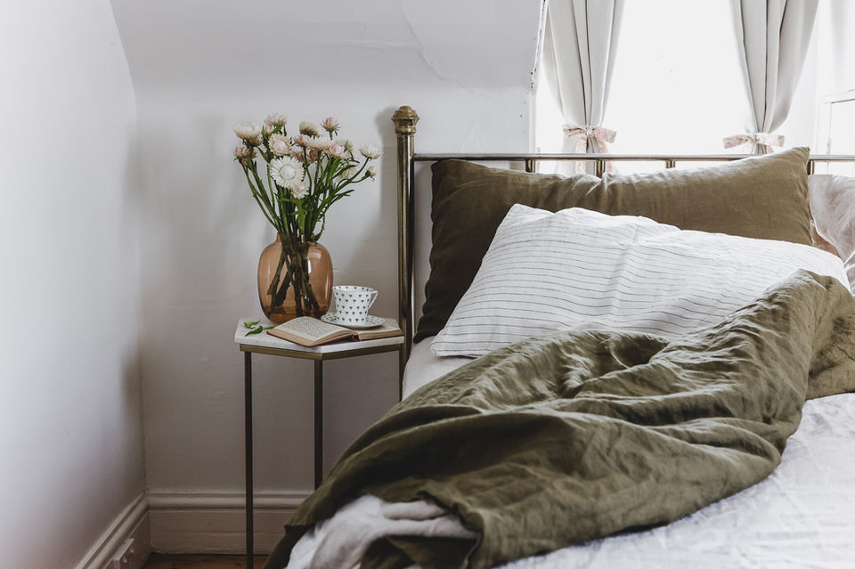 Our second bed is full of character, with a queen bed and 19th century windows