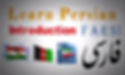 Learn Persian text with Tajikistan, Afghanistan, and Iran flags at the bottom. Background is gray, and "FARSI" and "Introduction" are bold.