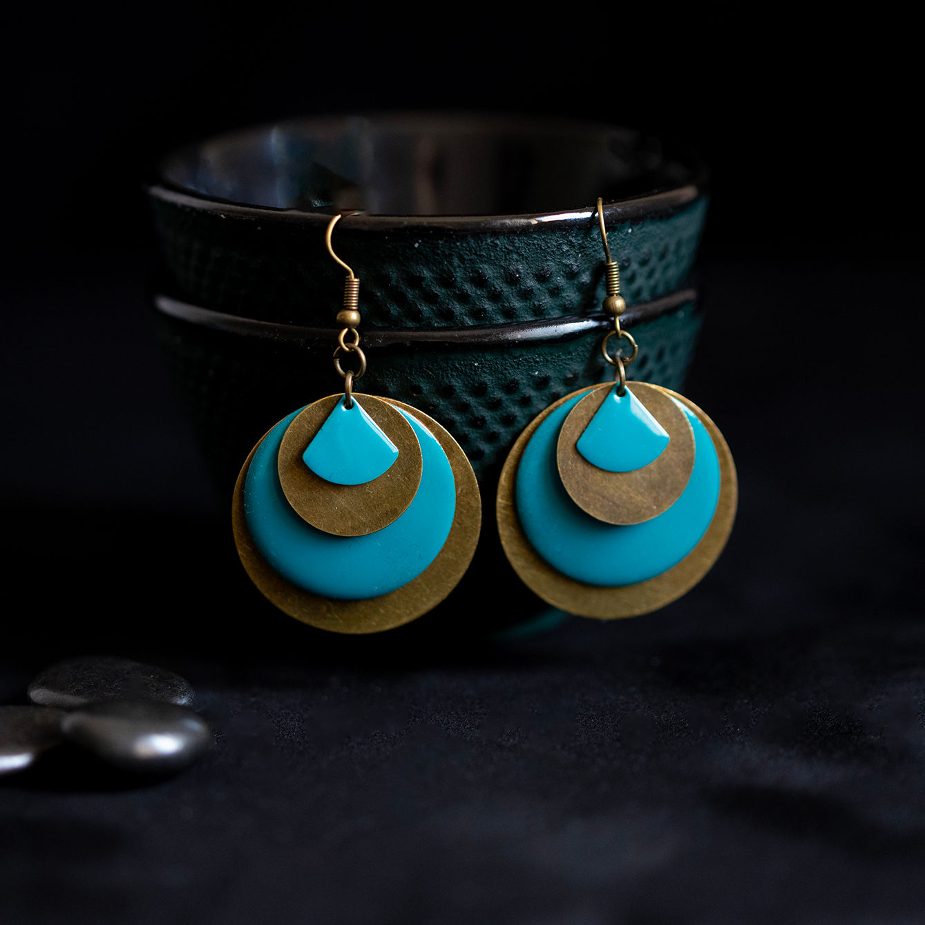 Boucles d'oreilles 'Samsara turquoise '