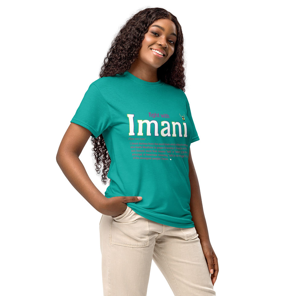 Thumbnail: Imani Defined_Faith over Fear_Unisex_DryBlend® T-Shirt copy