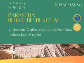 Parascha vom 2025 05 22