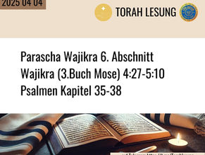 Parascha vom 2025 04 04