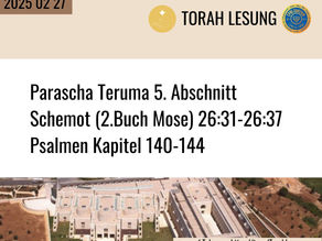 Parascha vom 2025 02 27