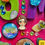 Thumbnail: magic moms-fuchsia shadow box-five ladies-words "magic MOMZ"-dominoes-buttons-mosaic tiles-magnetic alphabet letters