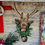 Thumbnail: Christmas Cardinal Diorama-red bird in square tin-reindeer star-vintage mini ornaments-reindeer head-penguin-mini houses