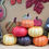 Thumbnail: pumpkins for sale diorama-12x8 1/4x1.5"-ochre colored with fabric trim-kids at pumpkin stand-wagon-ornaments-pumpkins-angel