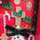 Thumbnail: Christmas diorama-trees-angels-deer head-snowman-pups-vintage ornaments-cardinals-black door-Santa-candy canes