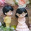 Thumbnail: Spring Wedding diorama-boy and girl-pink rabbit-bird-floral fabric flowers-embellished glass jar-key