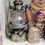 Thumbnail: Victorian Teatime Diorama-vintage girl sticker-mini lantern-mini plates and cup-antique thimble-thread spool-glass jars
