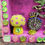 Thumbnail: two green frogs on a bike-purple box line in fabric-rhinestone trim-mushroom-glass jar-inspirational words