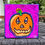 Thumbnail: jack-o-lantern joker painted on canvas-sinister pumpkin- purple and white gold background-blue rhinestones-blue sides