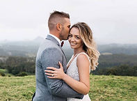 Bride and groom posing for a picture in Maleny area at wedding in hinterland