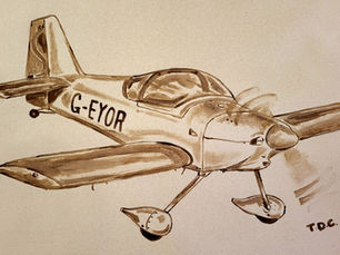 Vans RV-6 'G-EYOR'; Engine Oil on Brown Paper - SOLD