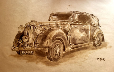 'Hedy'- Engine Oil on Brown Paper - SOLD