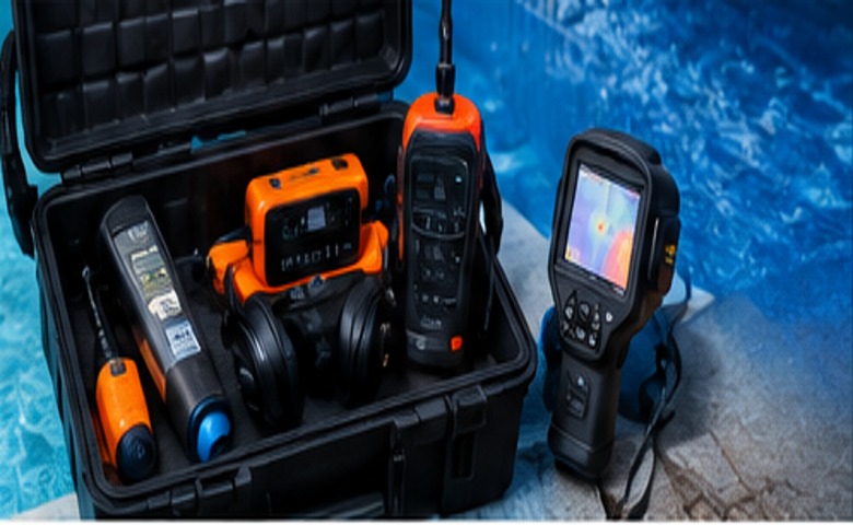 Maleta com equipamentos de detecção de vazamentos