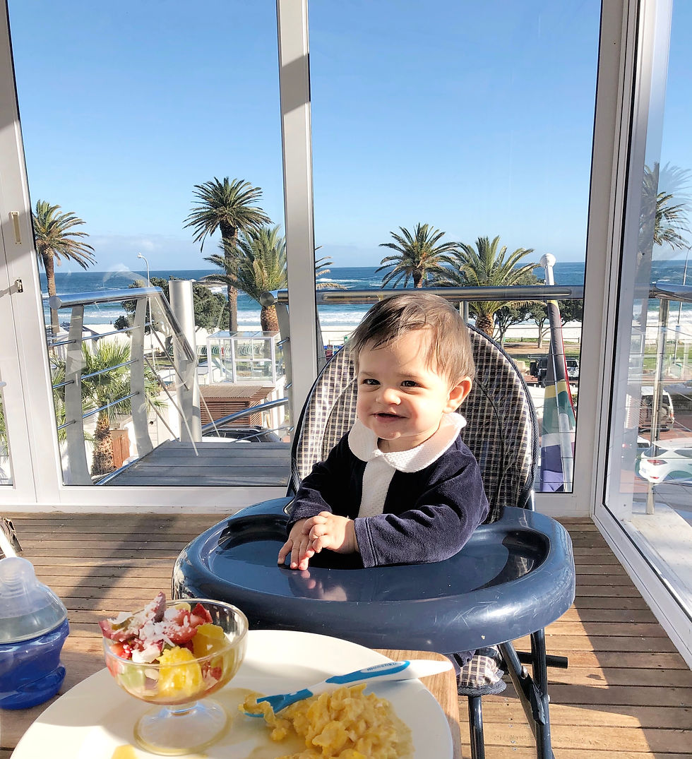 High chair provided by hotel in Cape Town for baby