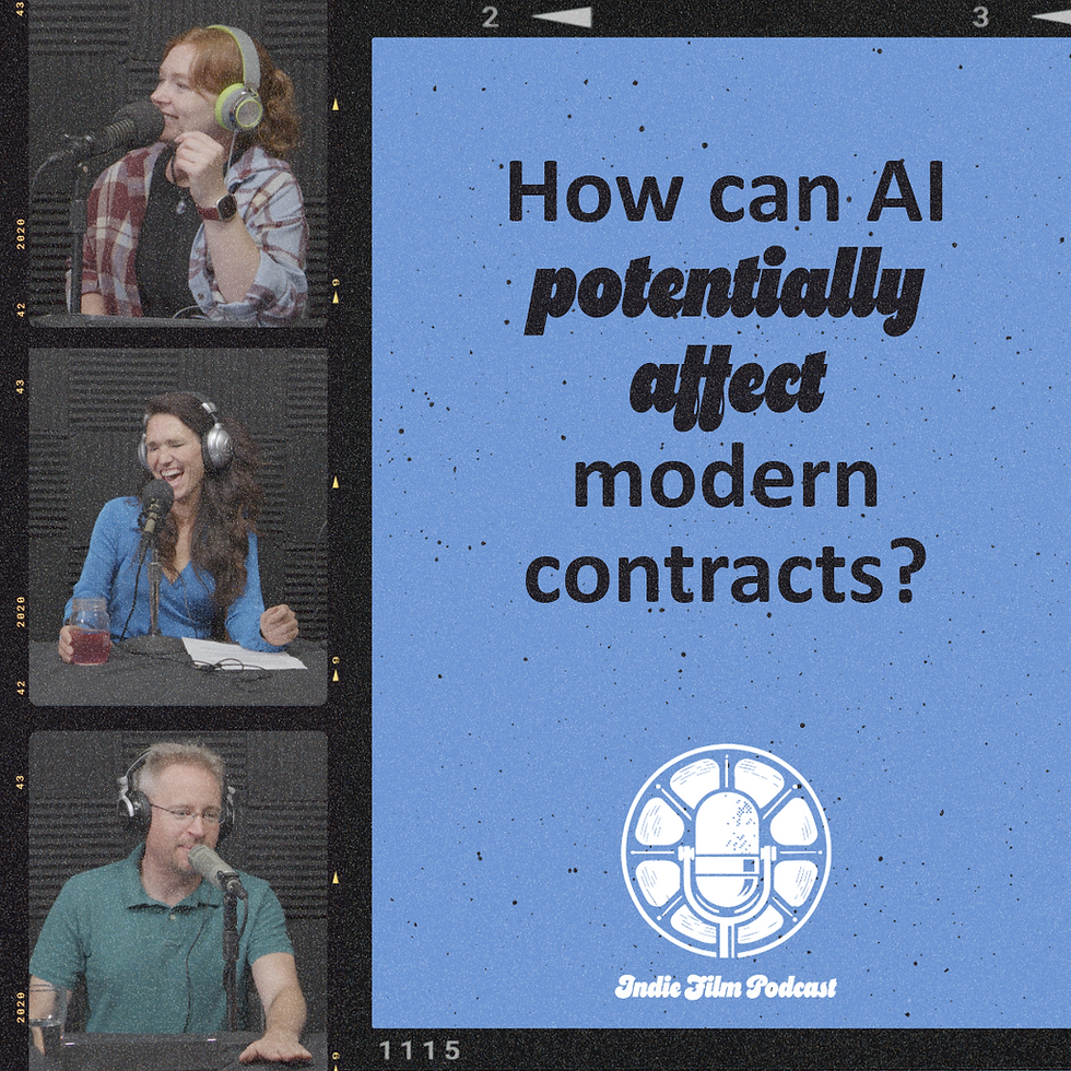 Actress and lawyer Ellen Smith discusses the impact of AI in indie film contracts with hosts Chuck and Victoria.