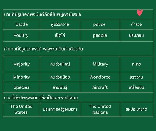 special singular and pural nouns