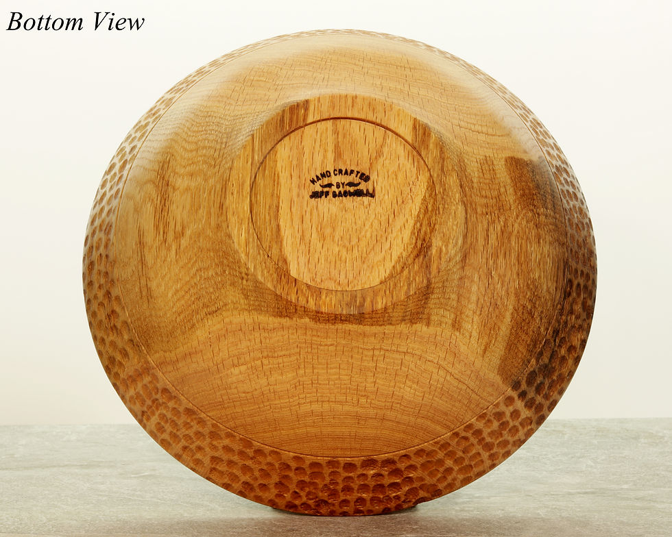 Thumbnail: Textured Wooden Bowl - Handmade Kitchenware - Food Safe - Oak Wood - #132