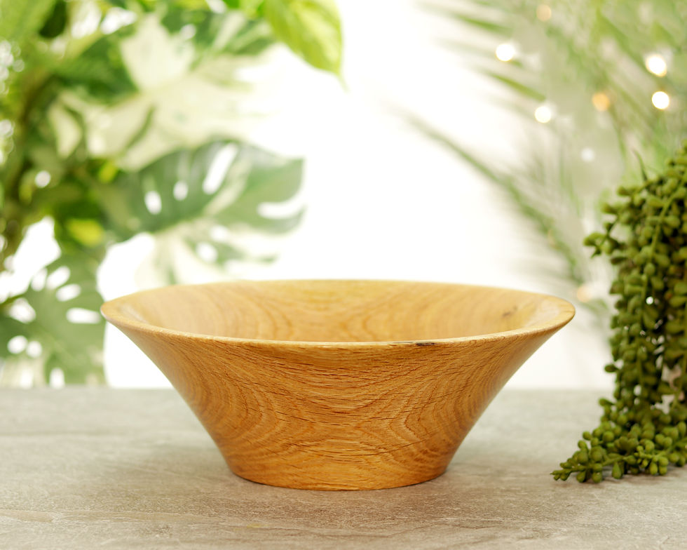 Smooth Wooden Bowl - Handmade Kitchenware - Food Safe - Oak Wood - #110